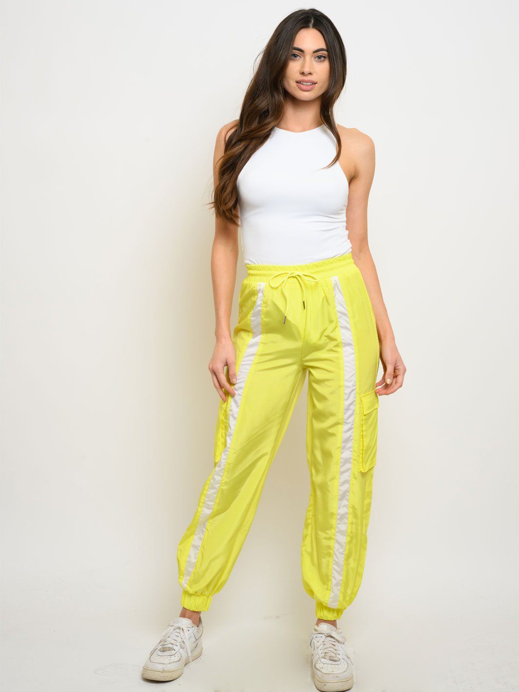 WOMEN'S STRIPE POCKETS PANTS