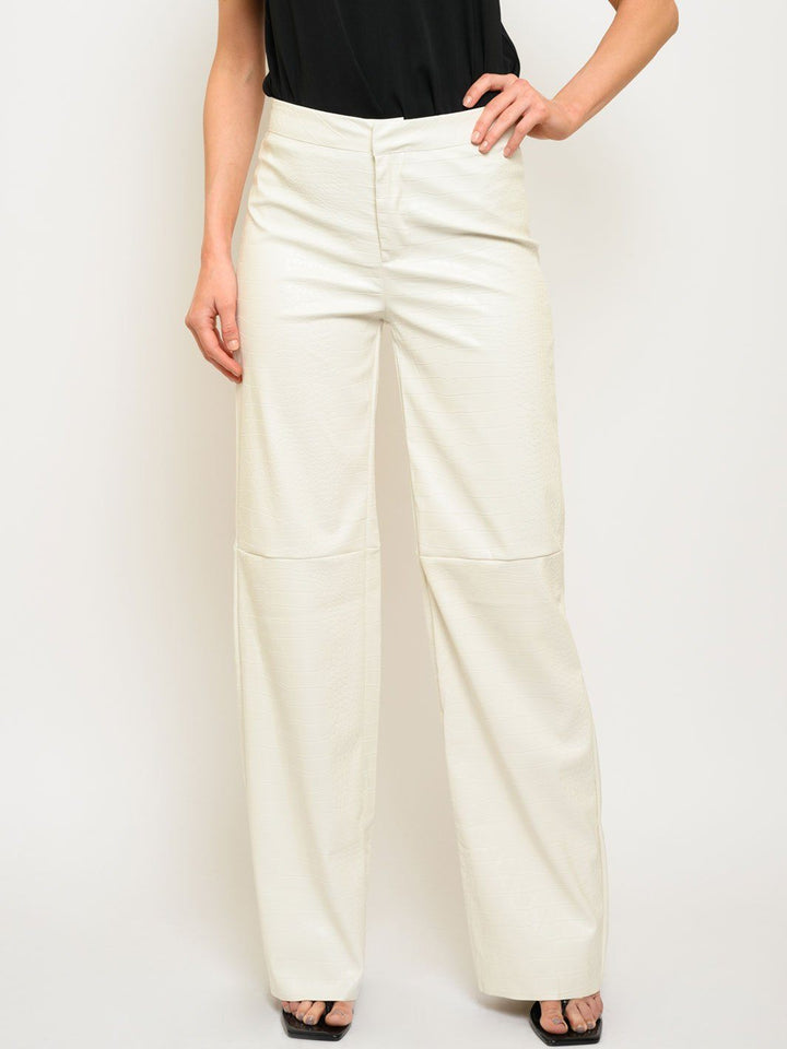 WOMEN'S CROCODILE TEXTURE PU PANTS