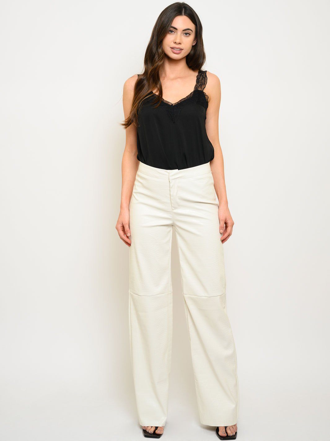 WOMEN'S CROCODILE TEXTURE PU PANTS