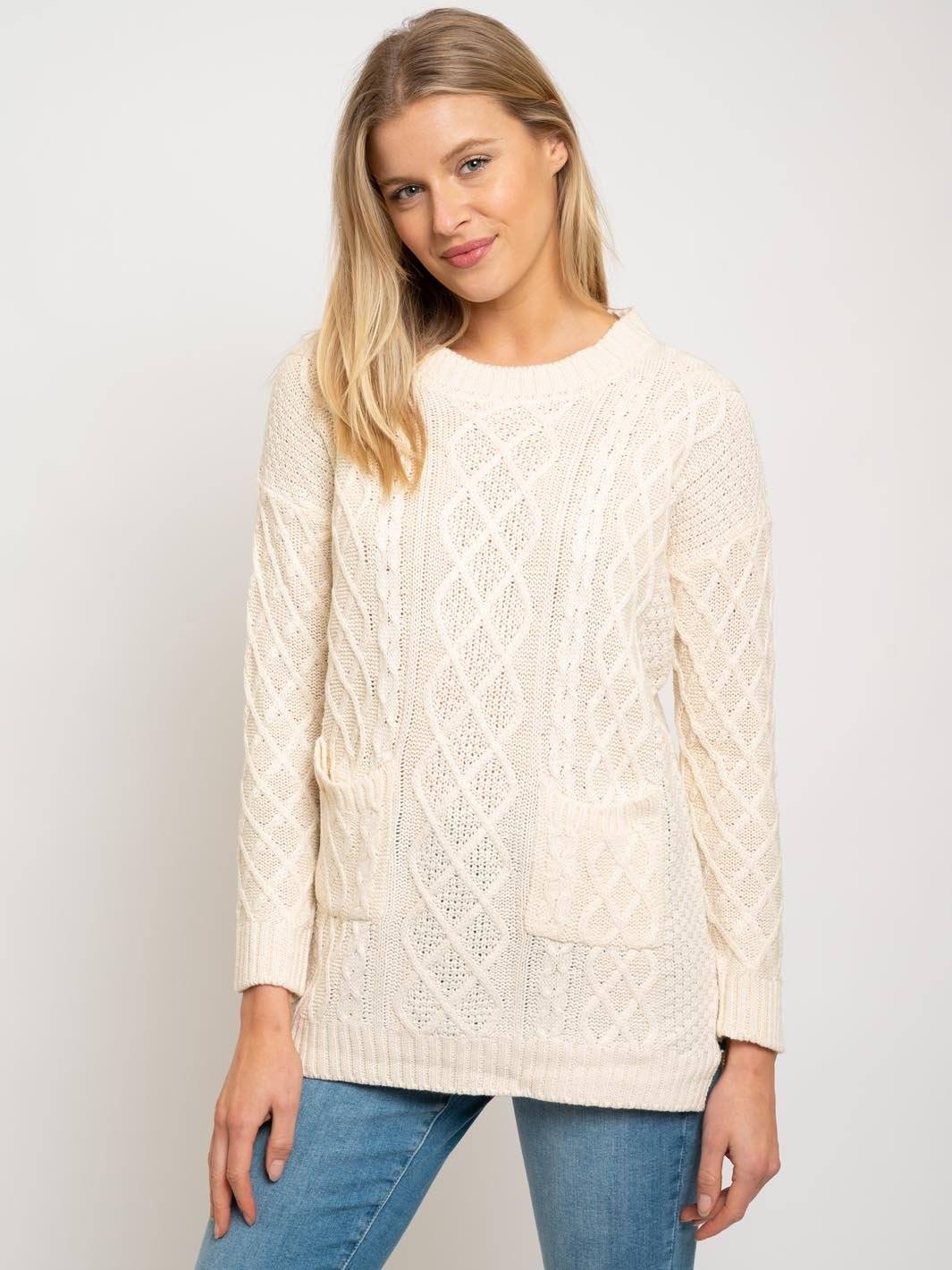 WOMEN'S FRONT POCKETS SWEATER