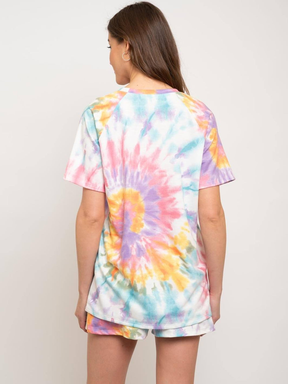WOMEN'S IVORY TIE DYE SHORTS