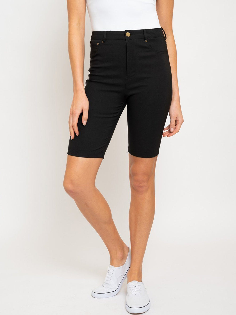 WOMEN'S BLACK BIKER SHORTS