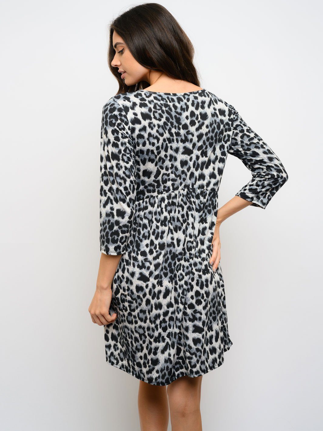 WOMEN'S LONG SLEEVE ANIMAL PRINT DRESS