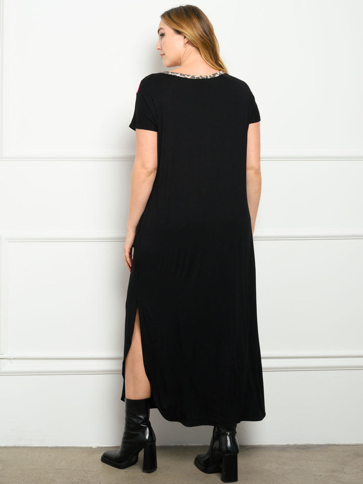 PLUS SIZE CHEVRON WITH POCKETS MAXI DRESS