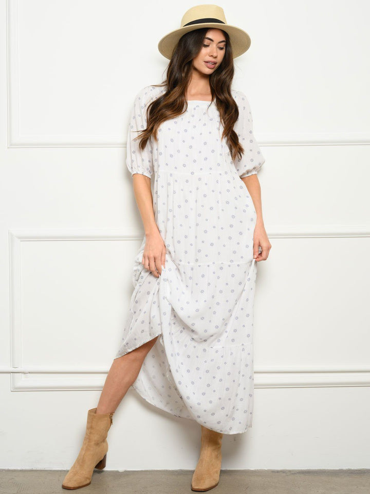 WOMEN'S SQUARE NECK POCKETS MAXI DRESS