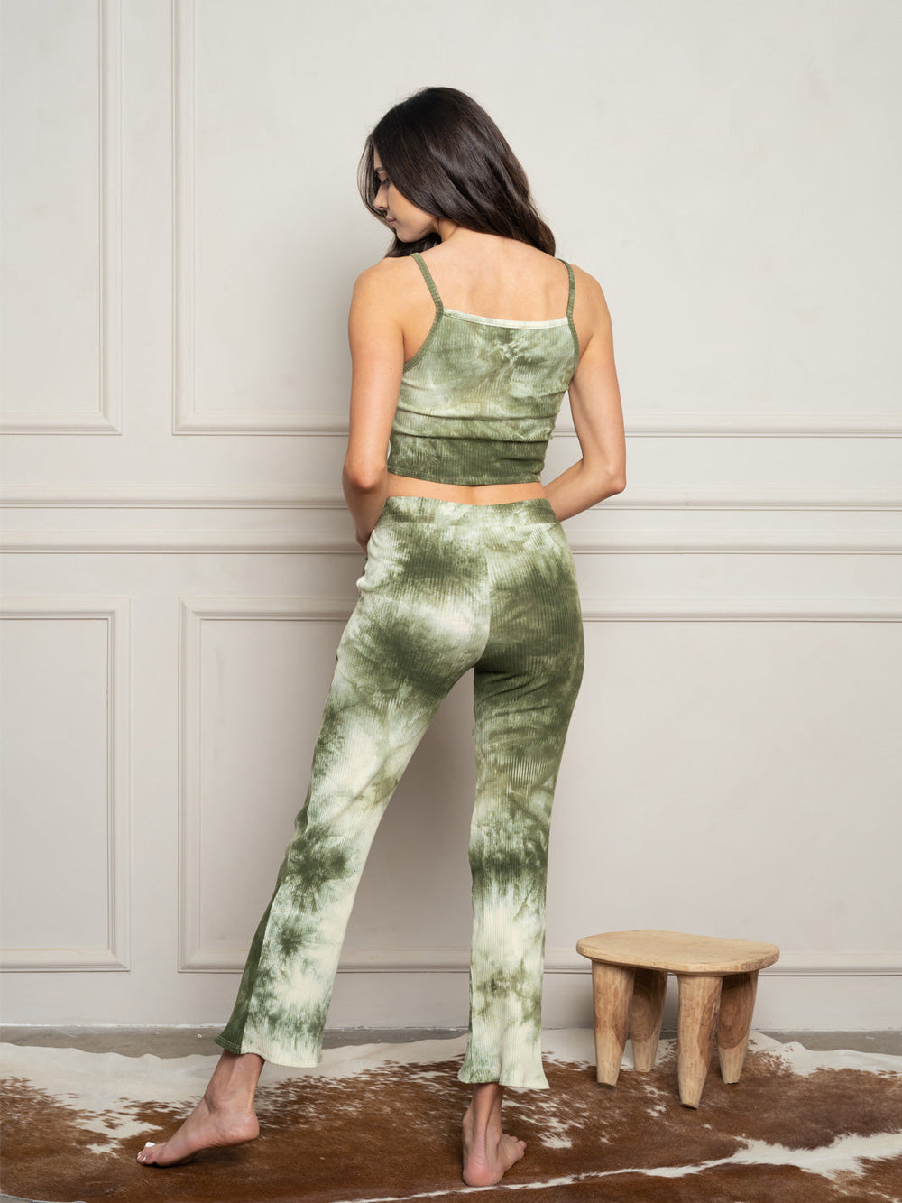 WOMEN'S TIE DYE POCKETS SELF TIE PANTS