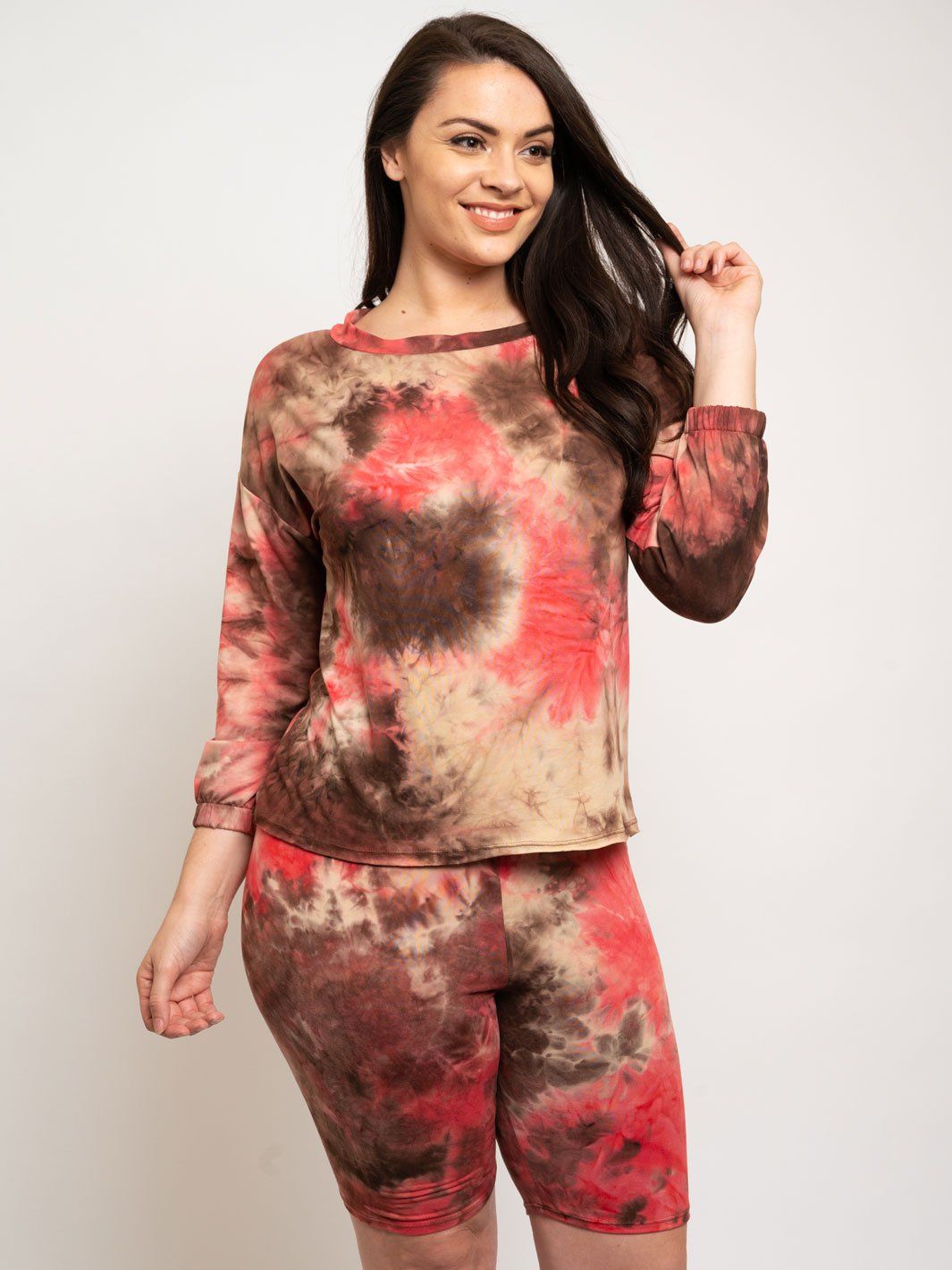 PLUS SIZE TIE DYE LONG SLEEVE TOP