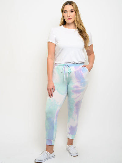 PLUS SIZE TIE DYE POCKETS PANTS