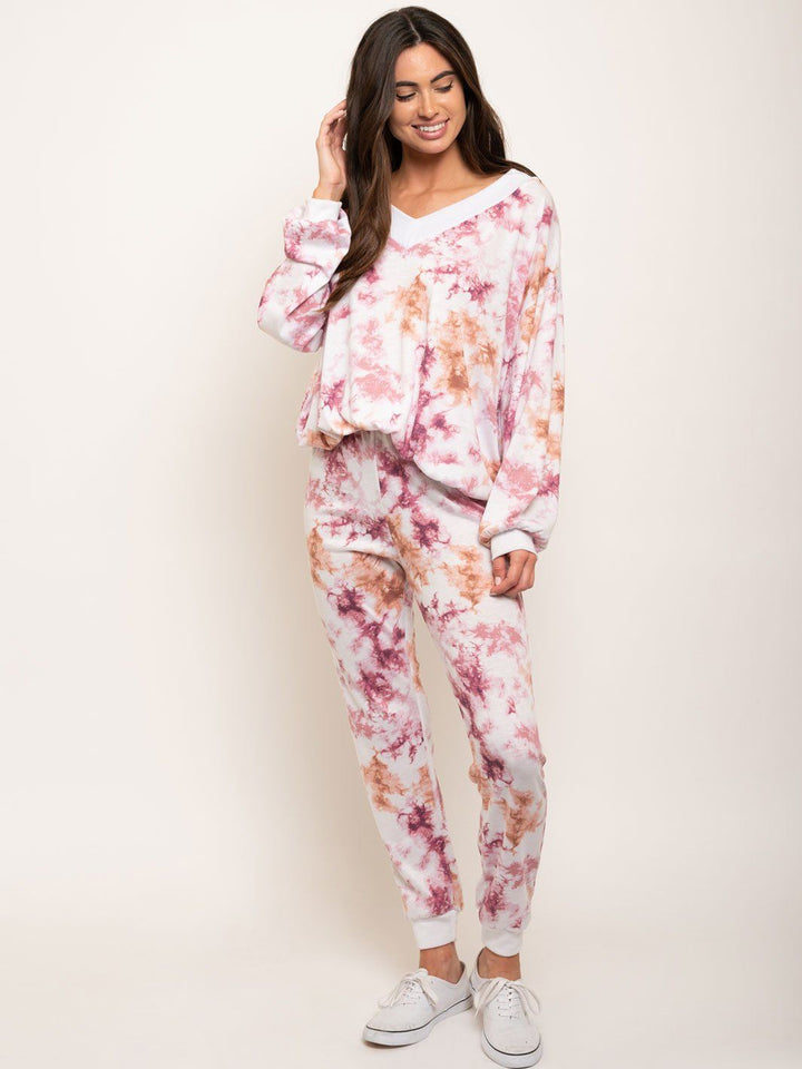 WOMEN'S 2 PCS TIE DYE LOUNGE SET
