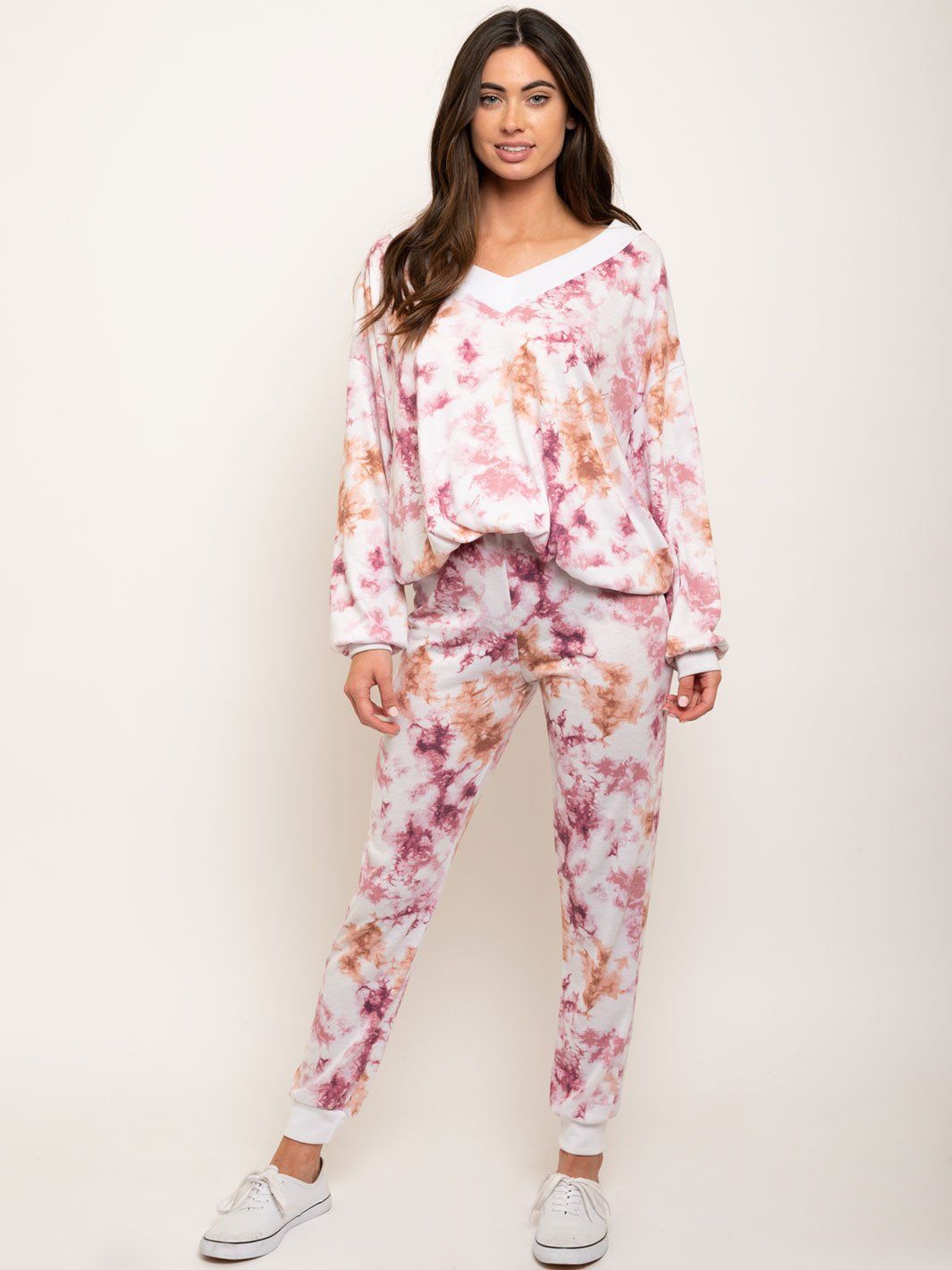 WOMEN'S 2 PCS TIE DYE LOUNGE SET