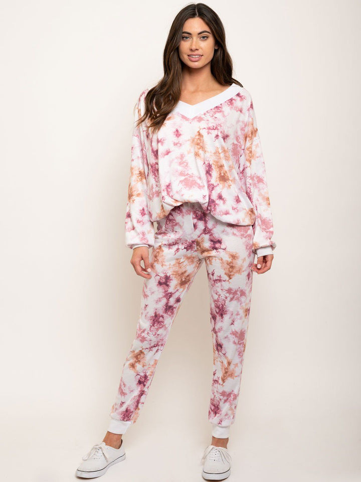 WOMEN'S 2 PCS TIE DYE LOUNGE SET