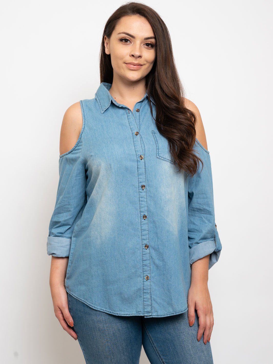 PLUS SIZE DENIM TOP