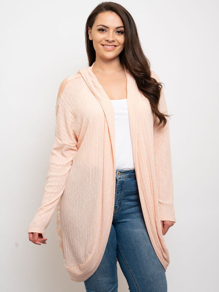 PLUS SIZE ARMY HOODIE CARDIGAN