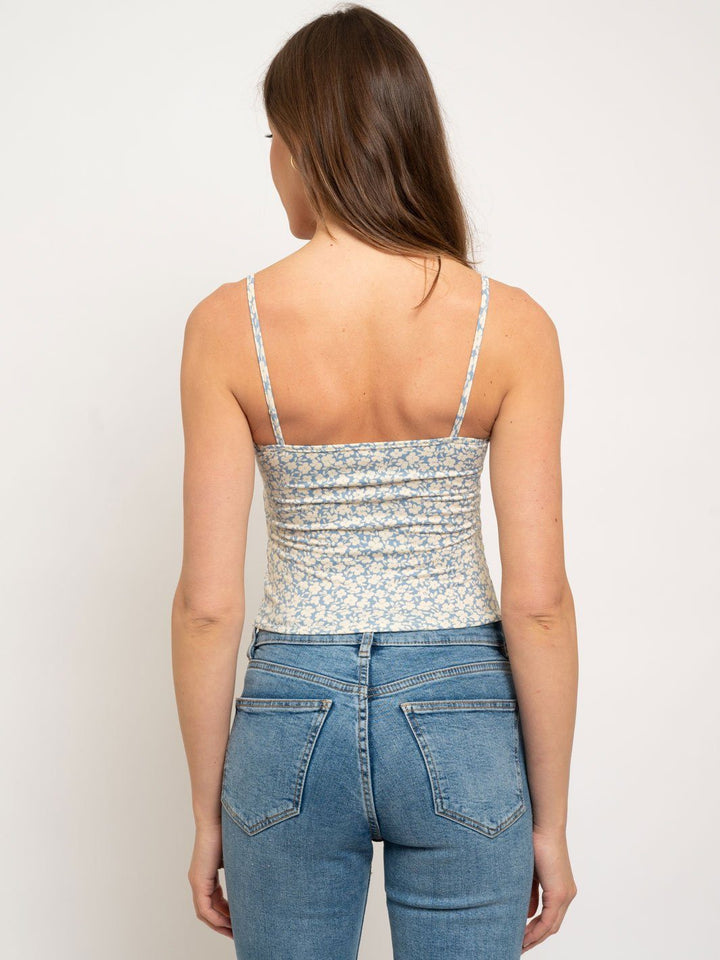 WOMEN'S FLORAL SPAGUETTI STRAP TOP