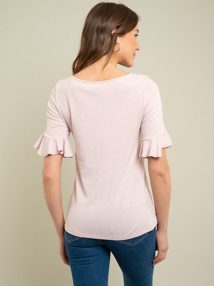 WOMEN'S RUFFLE BELL SLEEVE TOP