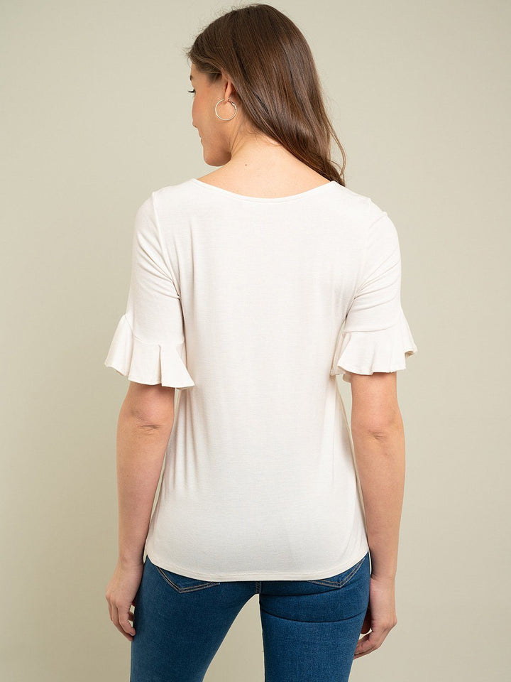 WOMEN'S RUFFLE BELL SLEEVE TOP