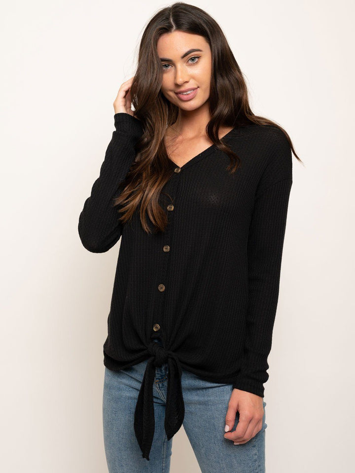 WOMEN'S LONG SLEEVE BUTTON UP TOP