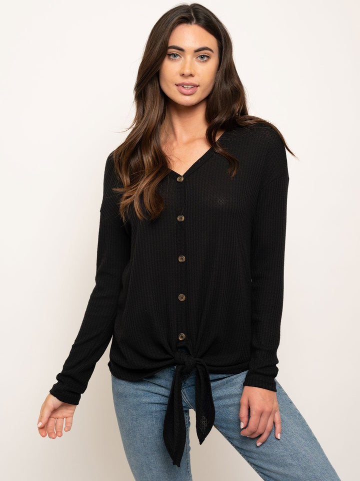 WOMEN'S LONG SLEEVE BUTTON UP TOP