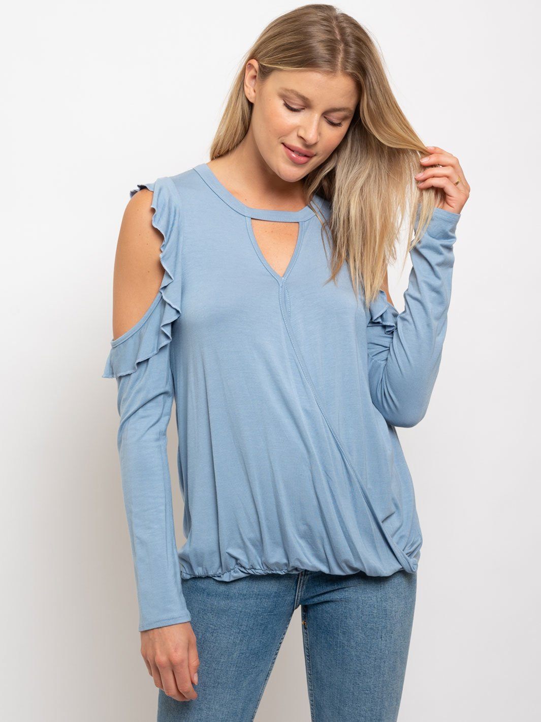WOMEN'S COLD SHOULDER POINT TOP