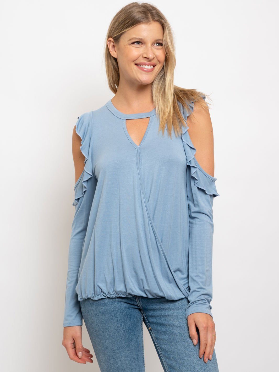 WOMEN'S COLD SHOULDER POINT TOP