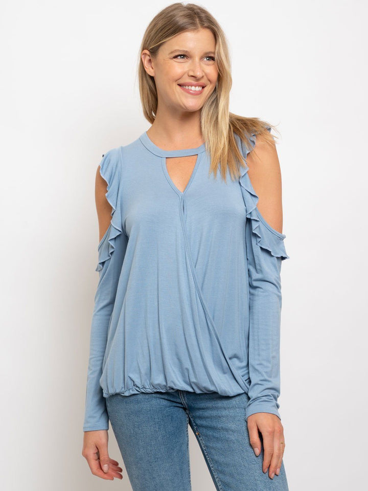 WOMEN'S COLD SHOULDER POINT TOP