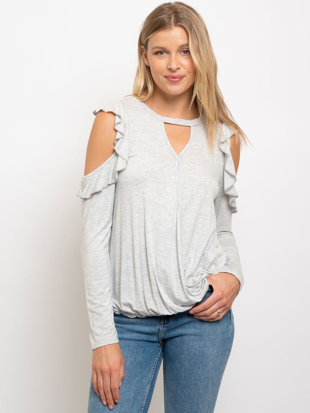 WOMEN'S COLD SHOULDER POINT TOP