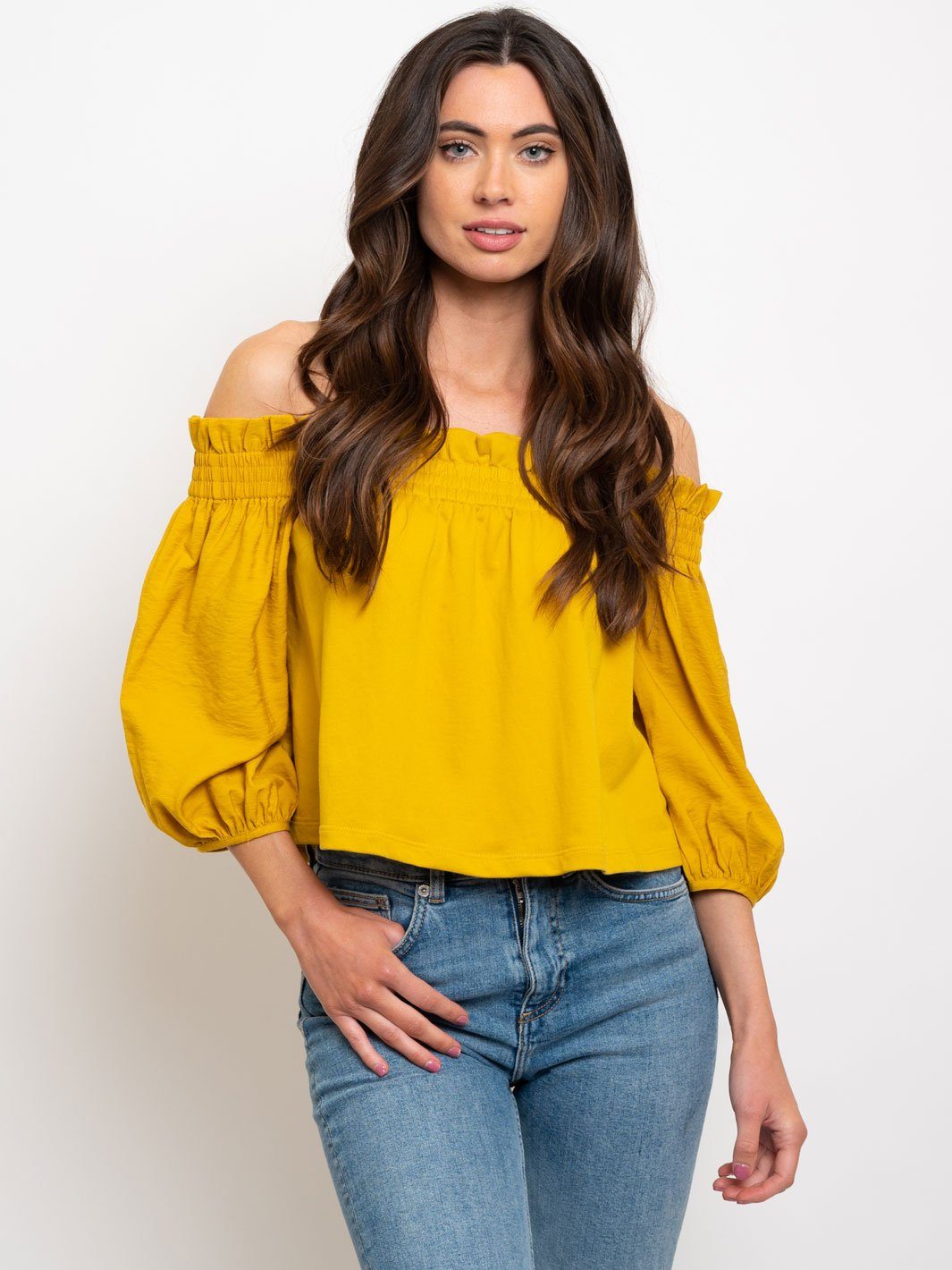 WOMEN'S OFF SHOULDER 3/4 SLEEVES TOP