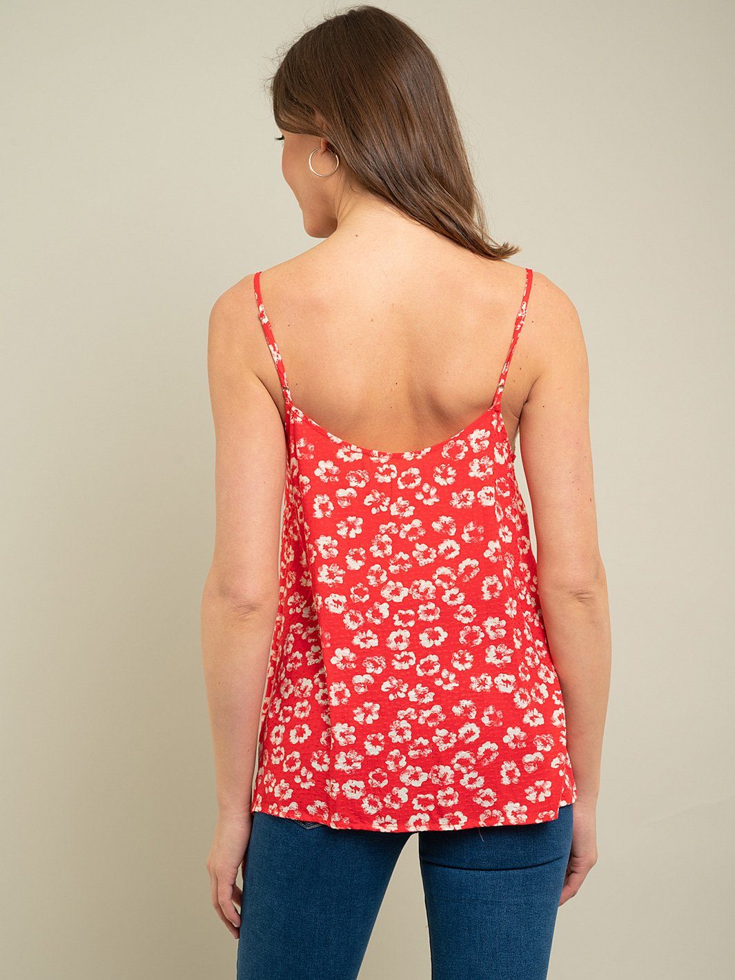 WOMEN'S FLORAL SPAGUETTI TOP