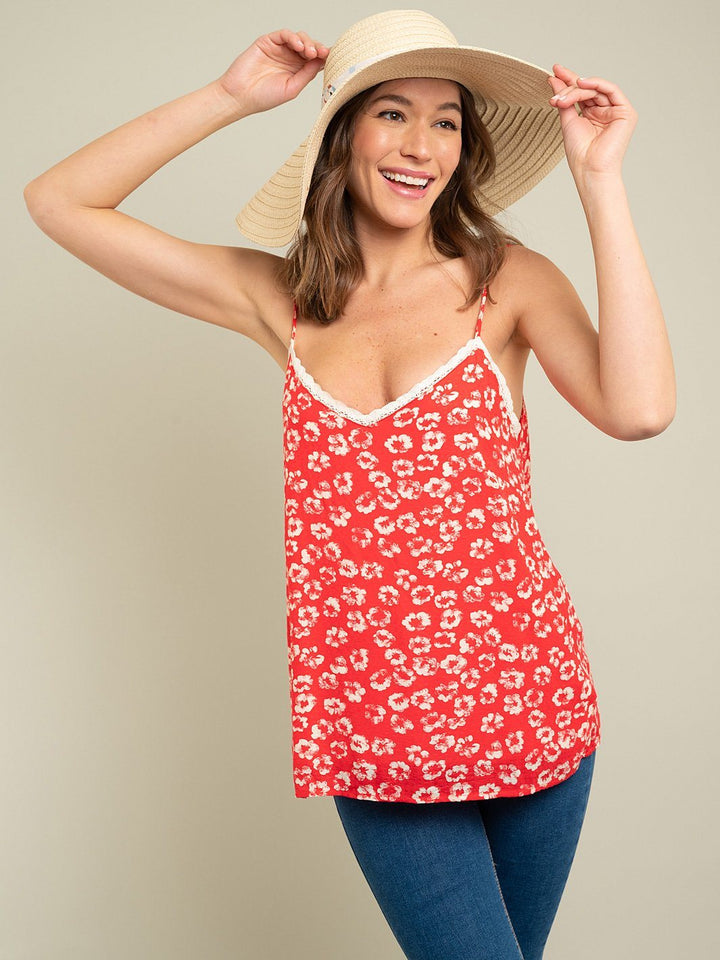 WOMEN'S FLORAL SPAGUETTI TOP