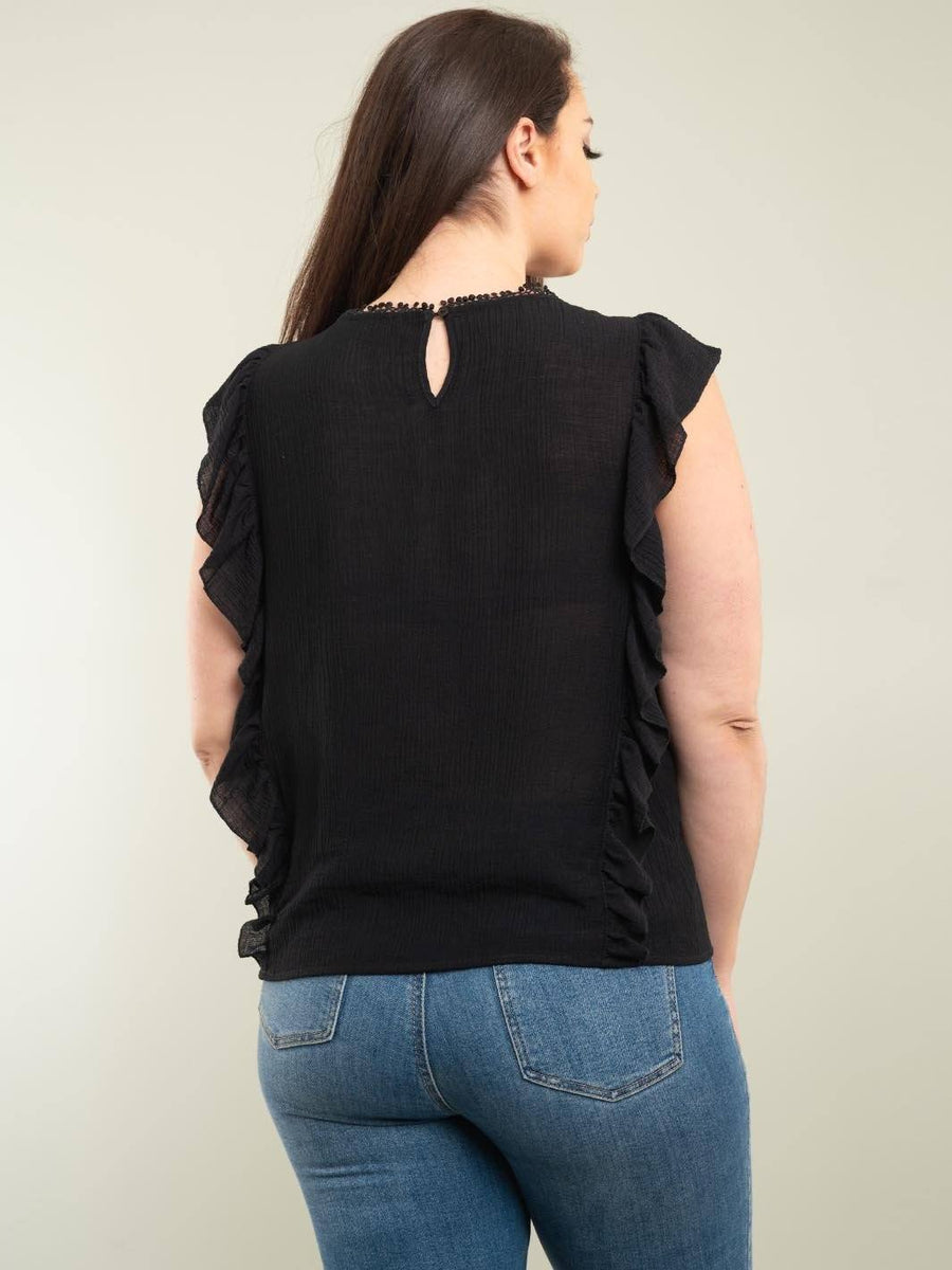 PLUS SIZE RUFFLE TOP – Wholesalefashiontrends.com