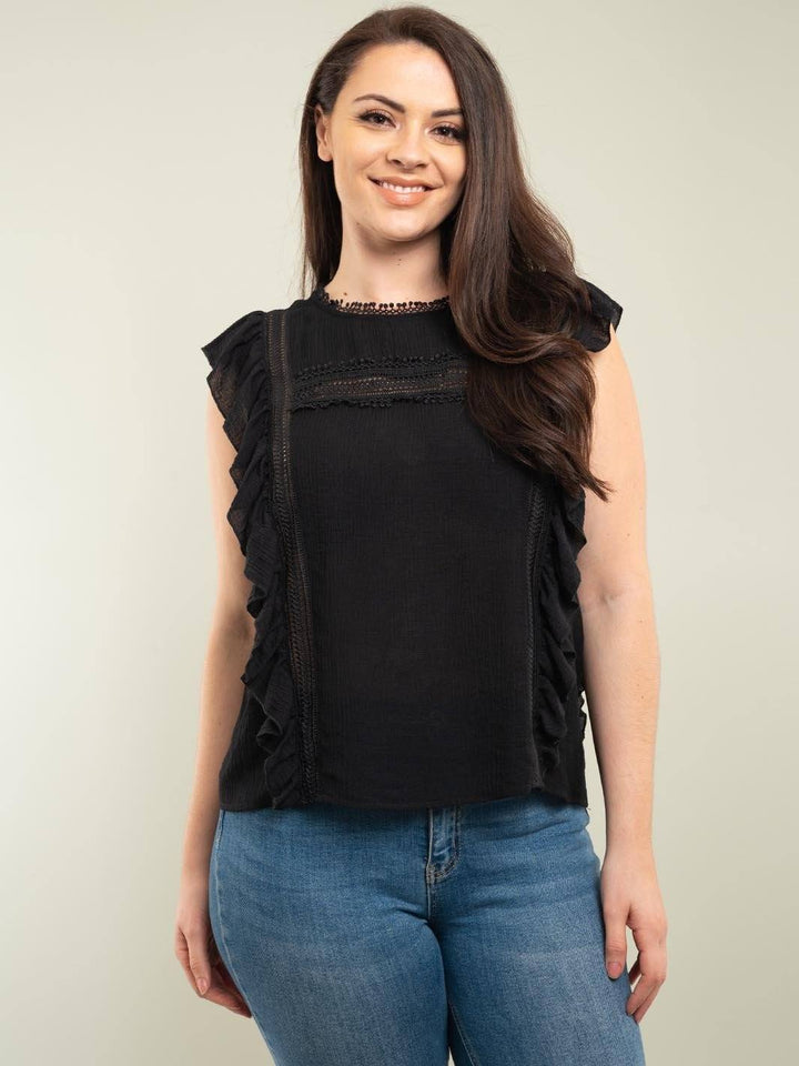 PLUS SIZE RUFFLE TOP