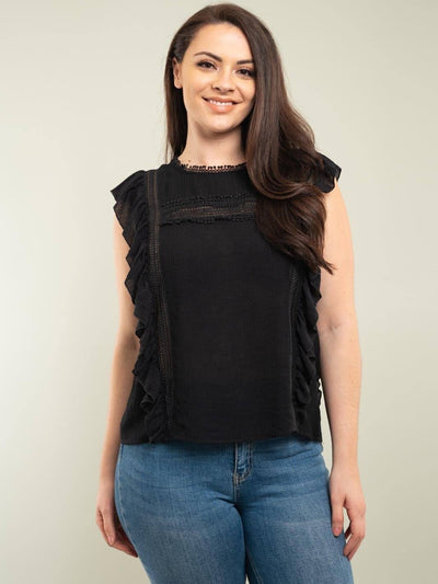 PLUS SIZE RUFFLE TOP