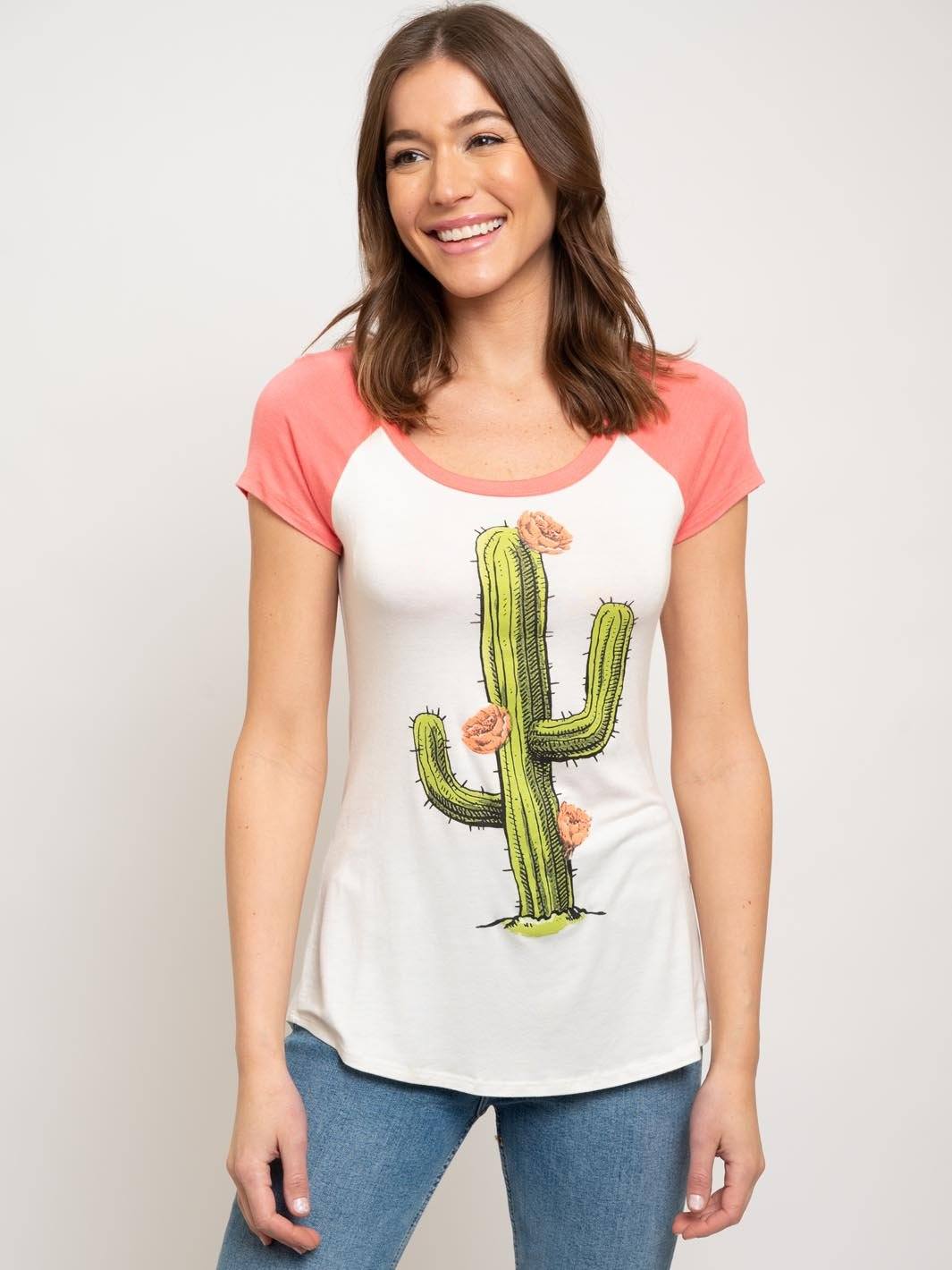 WOMEN'S CACTUS PRINT TOP