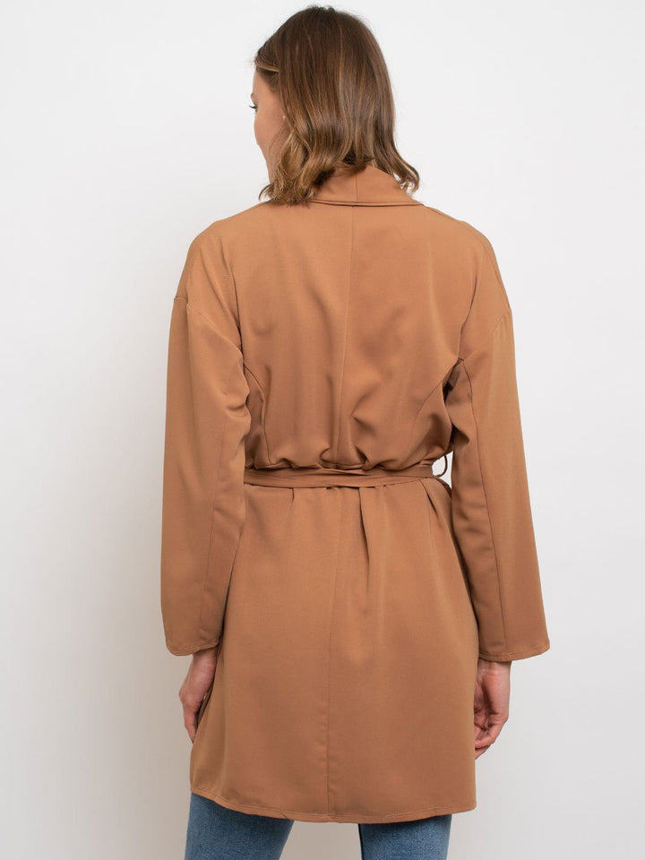 WOMEN'S SOLID TRENCH WRAP CARDIGAN