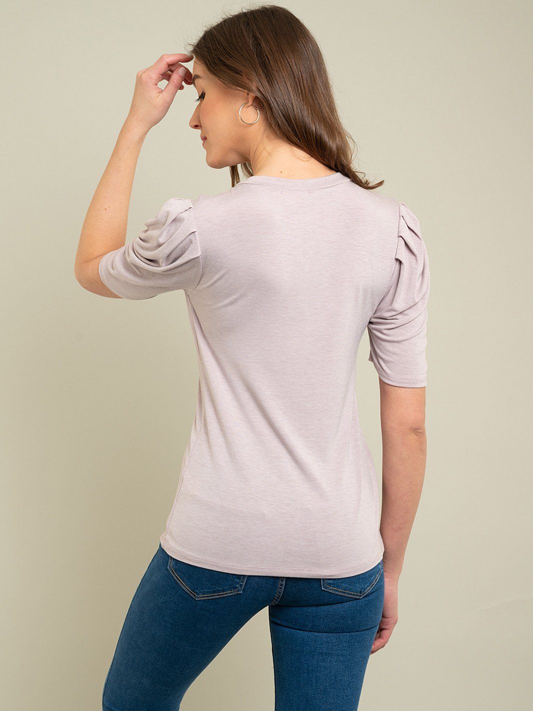 WOMEN'S PUFF SHORT SLEEVE TOP