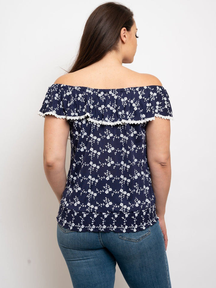 PLUS SIZE RUFFLE SMOCK BOTTOM BAND TOP