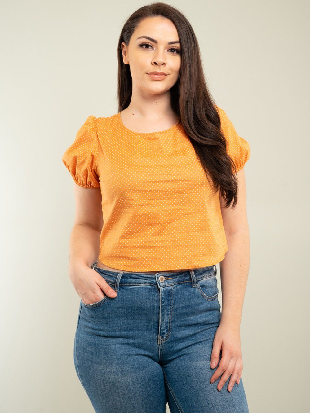 PLUS SIZE POLKA DOTS TOP