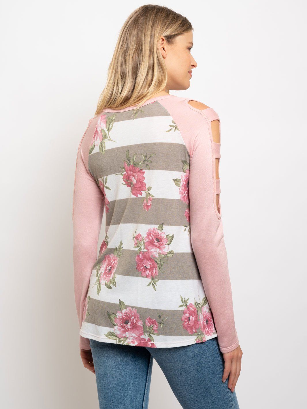 WOMEN'S LONG SLEEVE FLORAL TOP