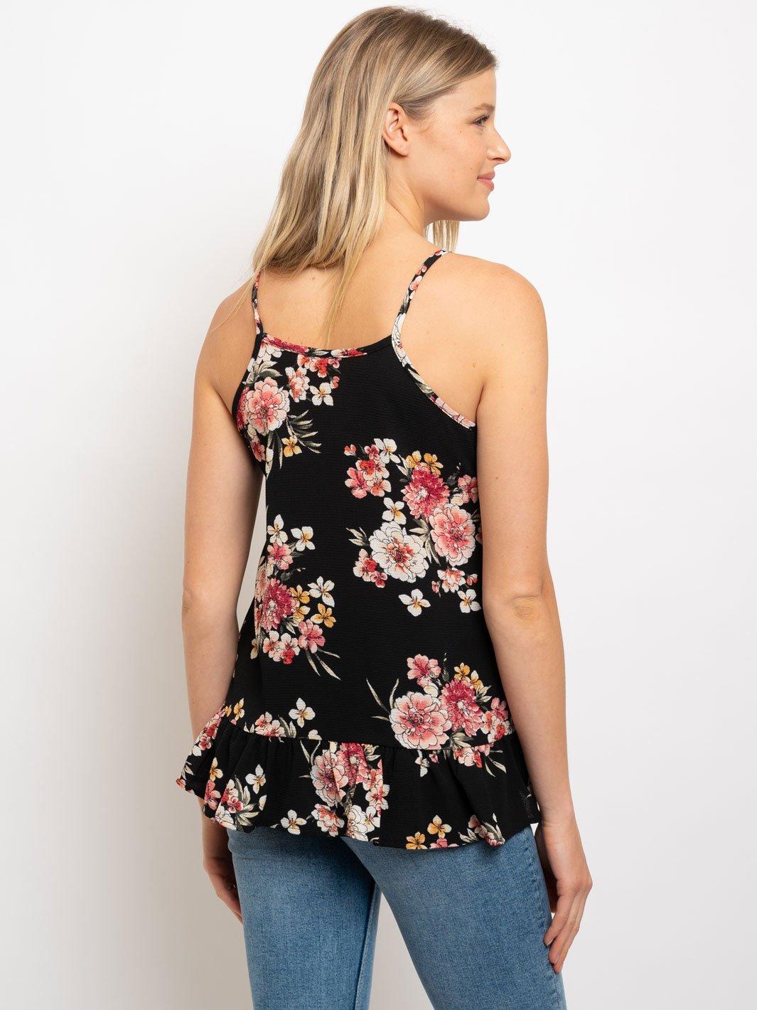 WOMEN'S SPRING PEPLUM SPAGUETTI STRAP TANK TOP