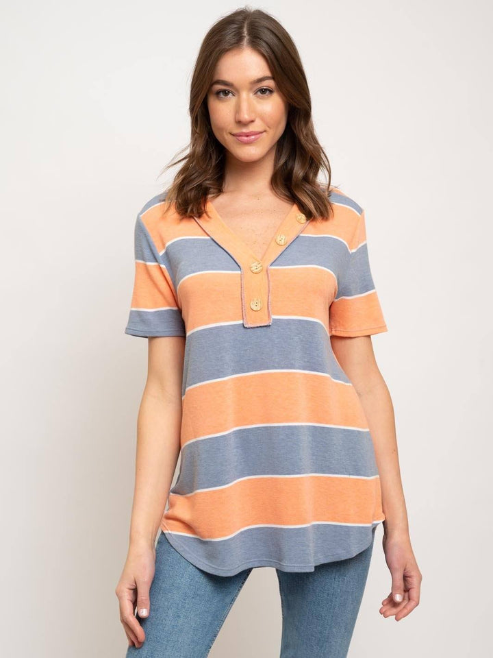 WOMEN'S STRIPES TUNIC TOP