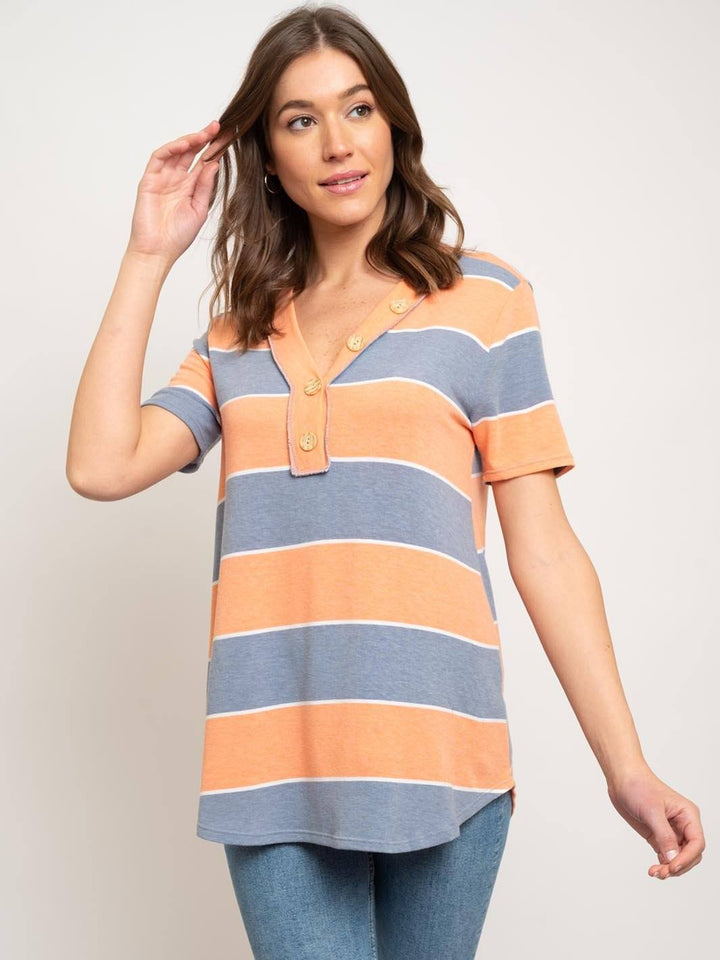 WOMEN'S STRIPES TUNIC TOP