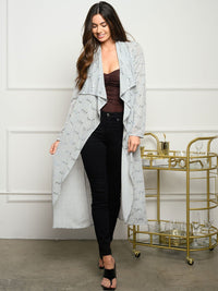WOMEN'S LONG SLEEVE OPEN SEQUINS CARDIGAN