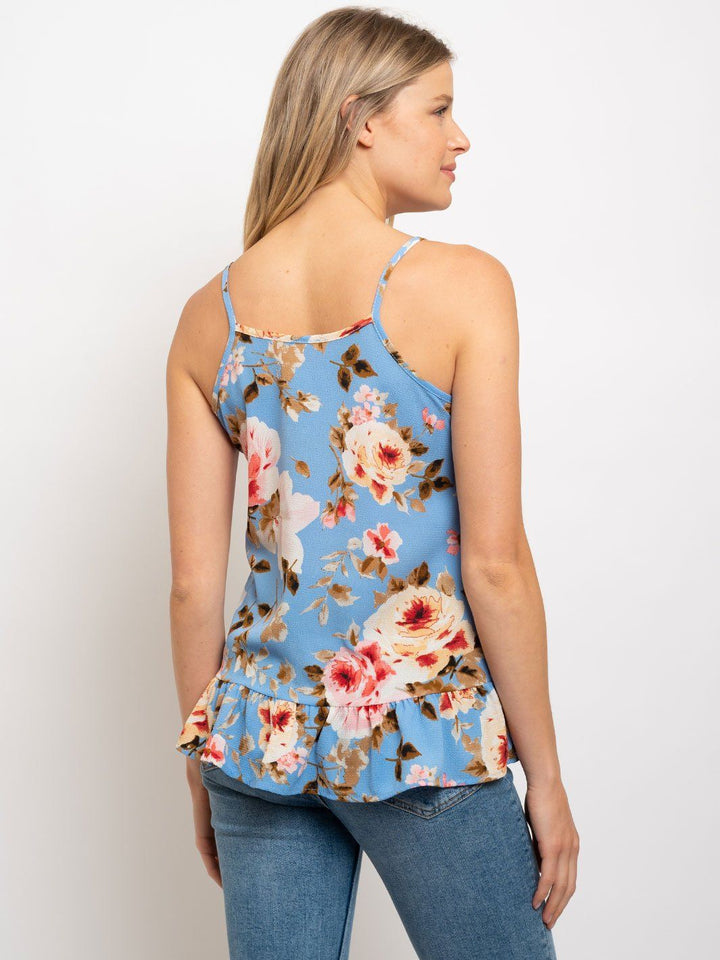 WOMEN'S SPRING PEPLUM SPAGUETTI STRAP TOP