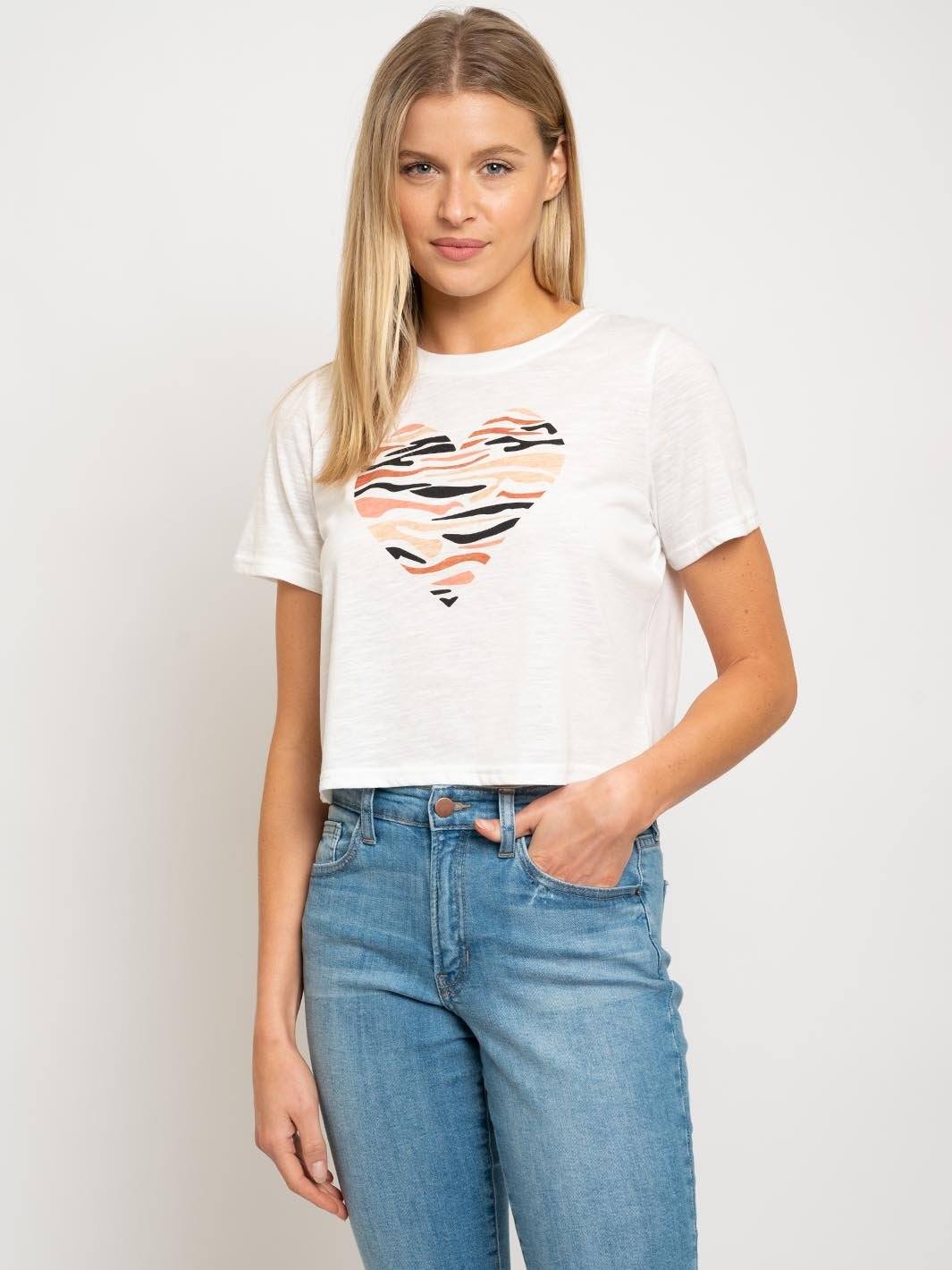 WOMEN'S HEART PRINT TOP