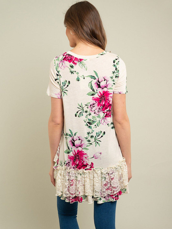 WOMEN'S TUNIC FLORAL TOP