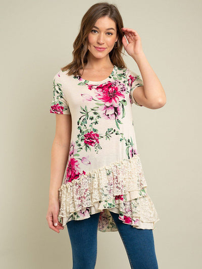WOMEN'S TUNIC FLORAL TOP