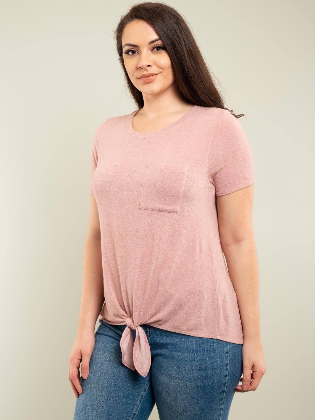PLUS SIZE FRONT TIE TOP
