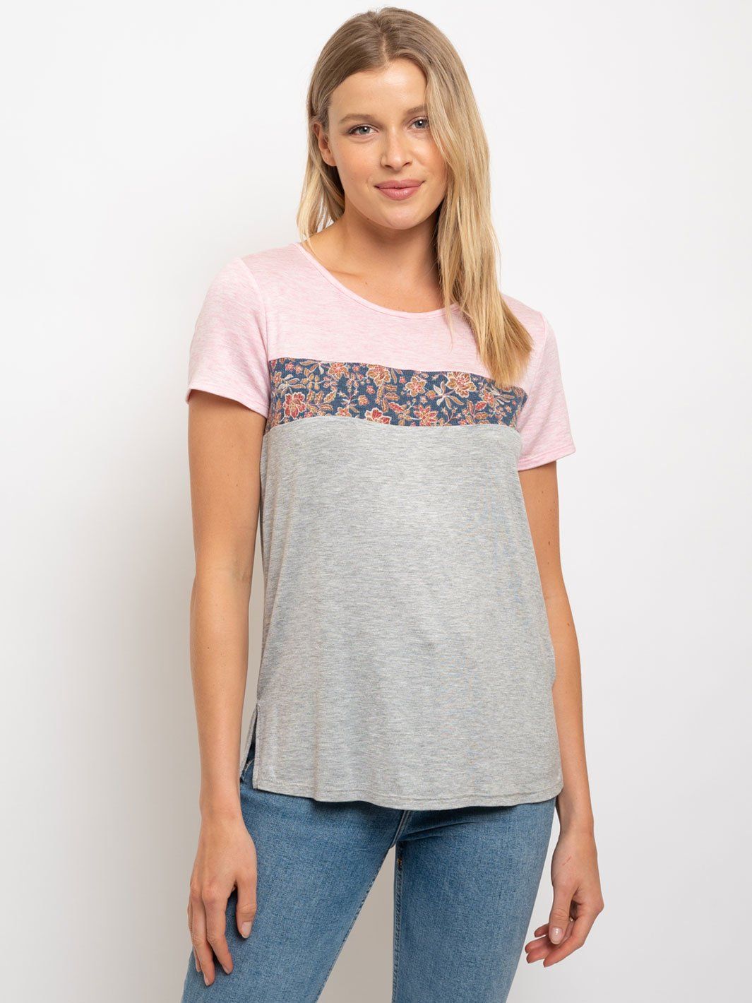 WOMEN'S MULTI-COLOR SHORT SLEEVE TOP