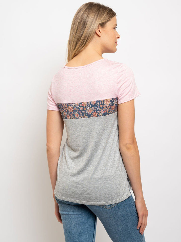 WOMEN'S MULTI-COLOR SHORT SLEEVE TOP