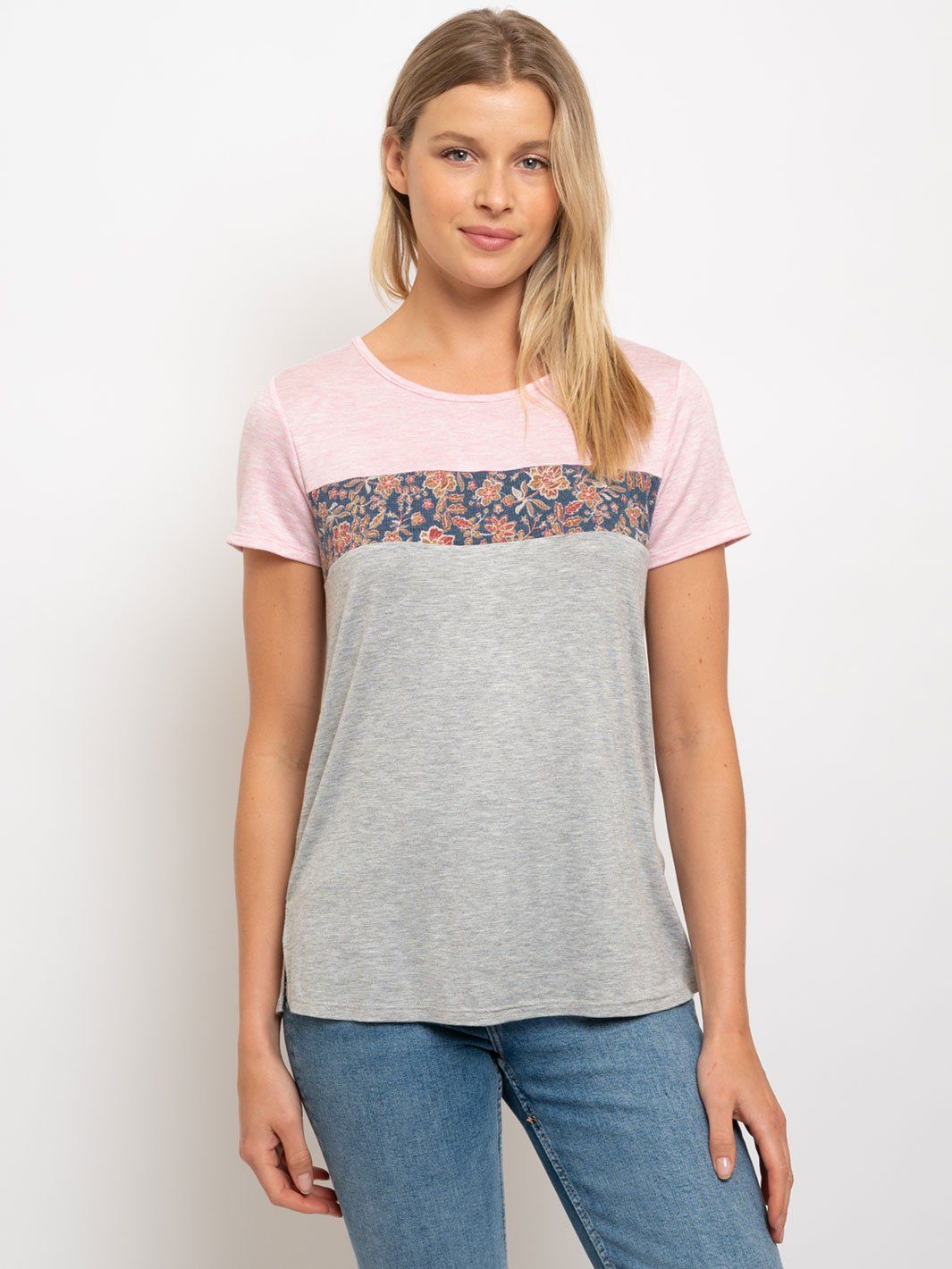 WOMEN'S MULTI-COLOR SHORT SLEEVE TOP